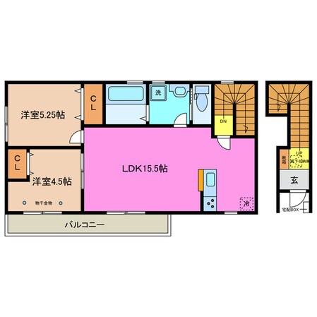 阿漕駅 徒歩25分 2階の物件間取画像